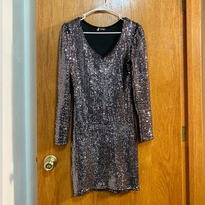 Black flattering sparkly sequence on body dress